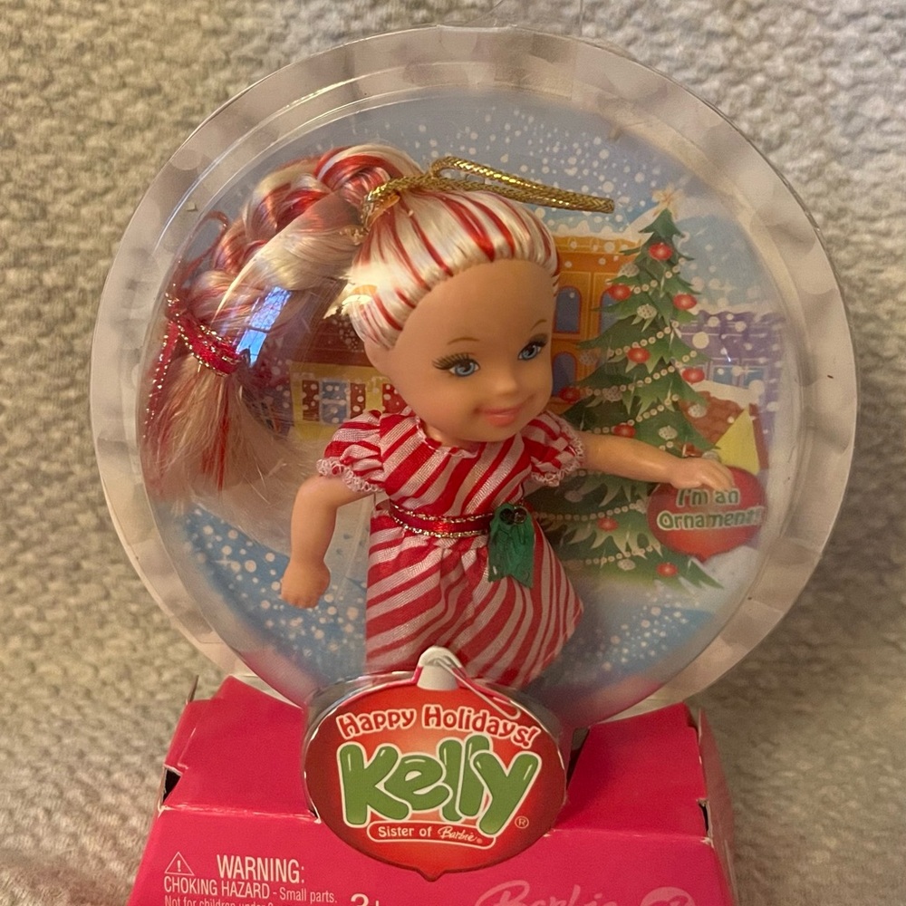 Barbie Happy Holidays Kelly Doll Candy Cane Hair Mattel 2007
